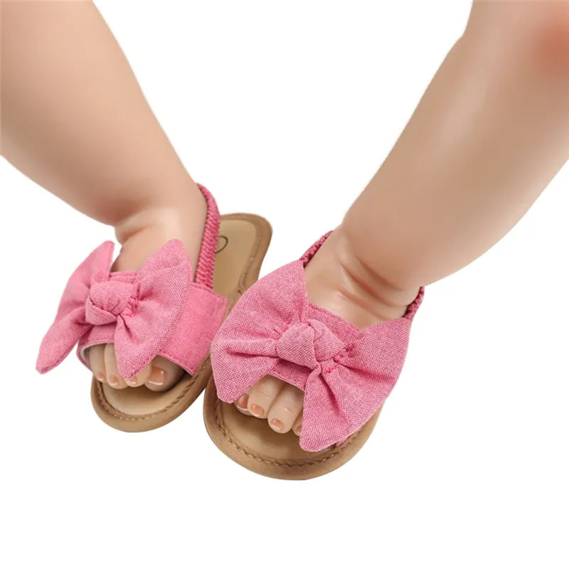 BlackPluss - 0-18M Summer Newborn Baby Girls Boys Sandals Shoes Butterfly Flat With Heel Soft Cork Shoes 4 Colors