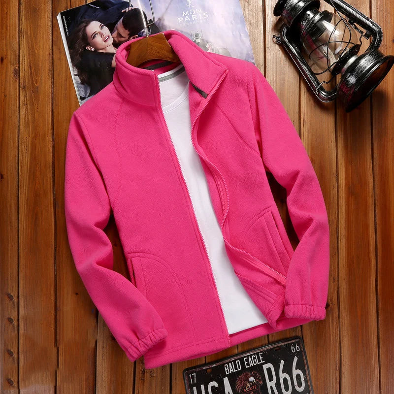 Blackpluss - Women's Zipper Cardigan Sweatershirt Warm Coral Jacket Ladies Outdoor