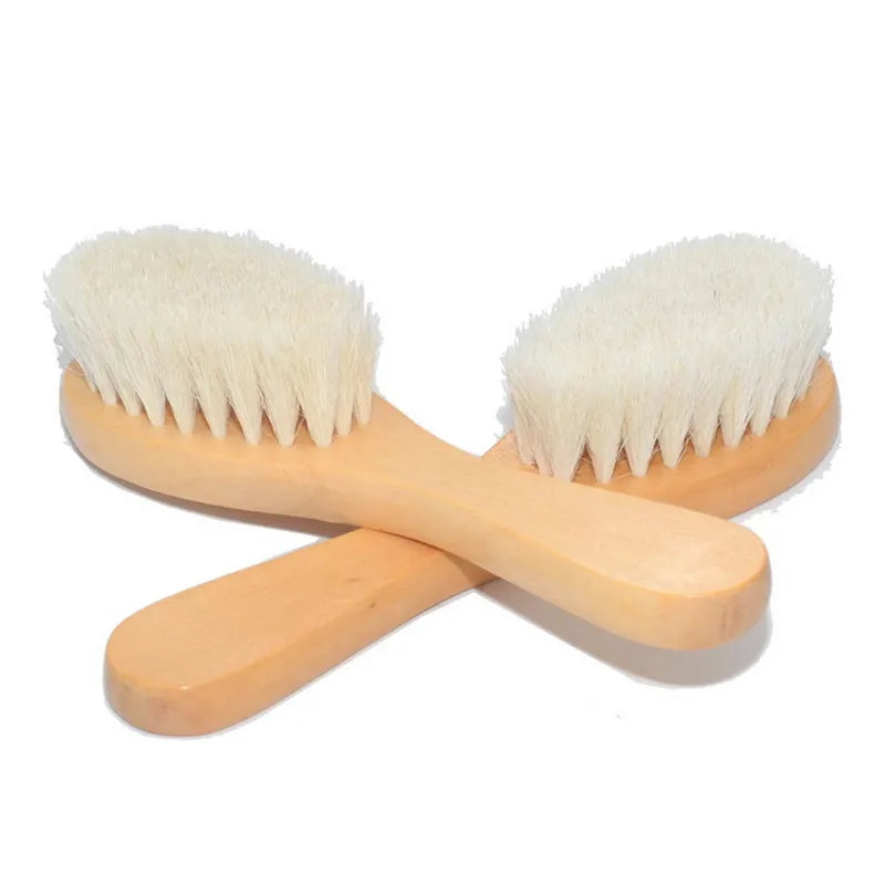 BlackPluss - Baby Care Pure Natural Wool Baby Wooden Brush Comb Brush.