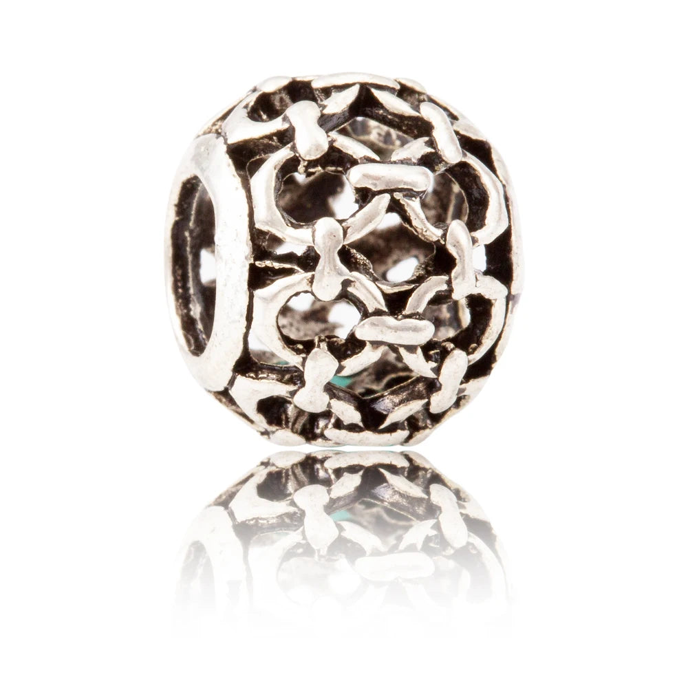 BlackPluss - 10Pcs/Lot Silver Plated Hollow Charms Beads European DIY Beads Fit Pandora Charms Bracelets & Bangle Fashion Jewelry js1030