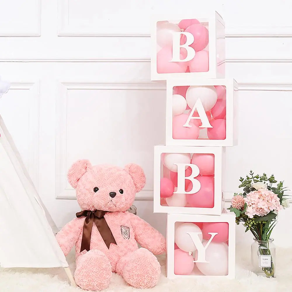 BlackPluss - Alphabet Custom Transparent Box Baby Shower Decor