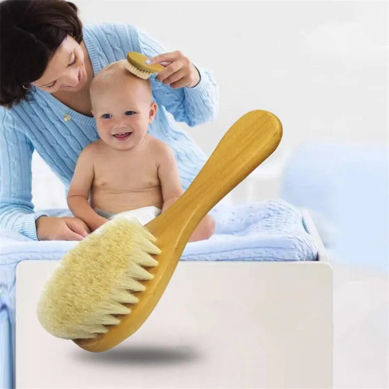 BlackPluss - Baby Care Pure Natural Wool Baby Wooden Brush Comb Brush.