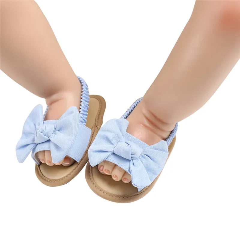 BlackPluss - 0-18M Summer Newborn Baby Girls Boys Sandals Shoes Butterfly Flat With Heel Soft Cork Shoes 4 Colors