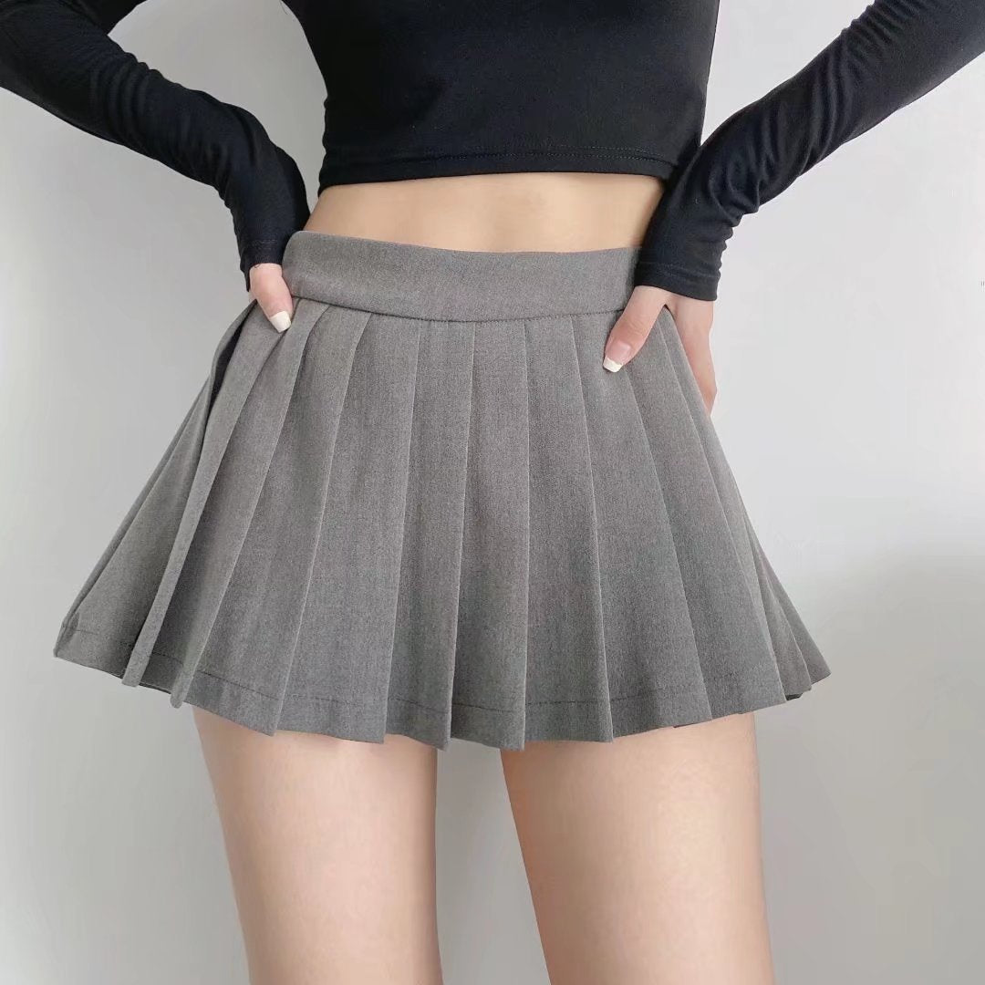 BlackPluss - Mini Skirts Vintage Black Skirt Korean Tennis Skirts White Short Skirt Casual