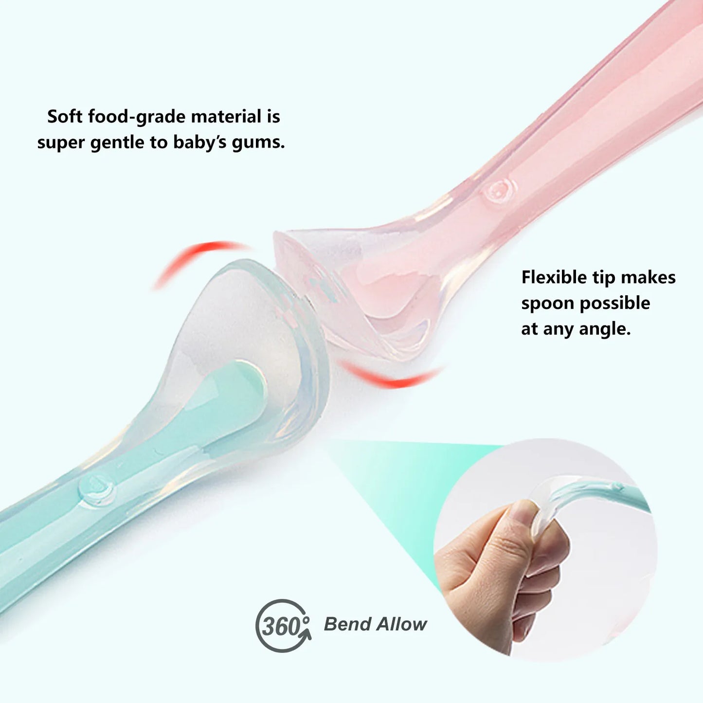 BlackPluss - Silicone Soft Spoon Training Feeding Spoons for Children kids
