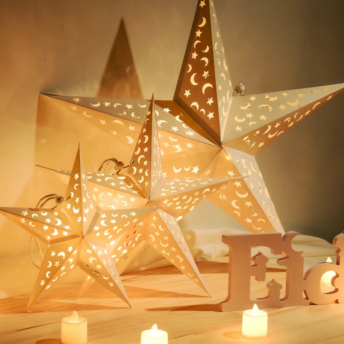 BlackPluss - 30-75cm Hollow Star Hanging Pendant