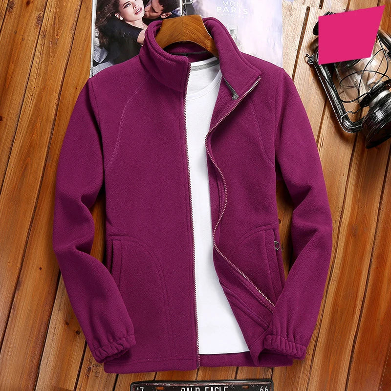 Blackpluss - Women's Zipper Cardigan Sweatershirt Warm Coral Jacket Ladies Outdoor