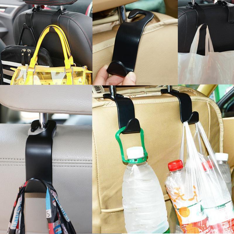 BlackPluss - 1pc Universal Car Seat Hook Bearing 20kg Headrest Hanger Organizer.