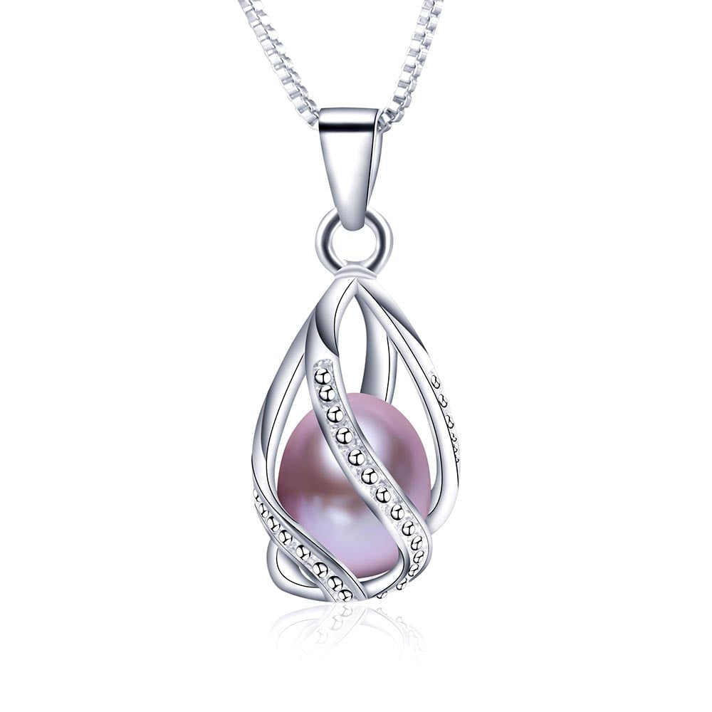BlackPluss - Freshwater Pearl Cage Pendant For Women Silver 925 Jewelry
