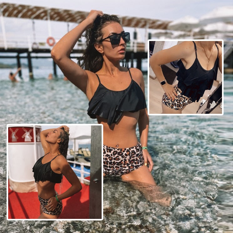 BlackPluss - Set Women 2022 Swimsuit High Waist Tankini Print Bathing