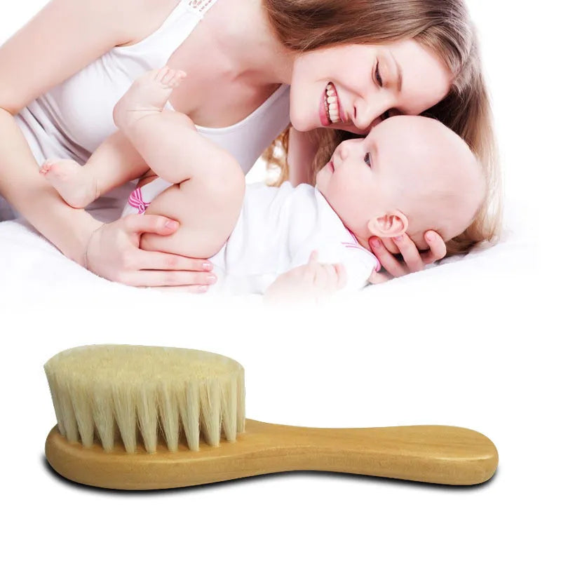 BlackPluss - Baby Care Pure Natural Wool Baby Wooden Brush Comb Brush.