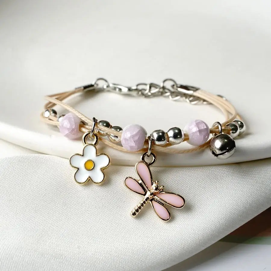 BlackPluss - Pink Butterfly Bracelets Fashion Jewelry Character String Of Female Friends Gifts #YXS43