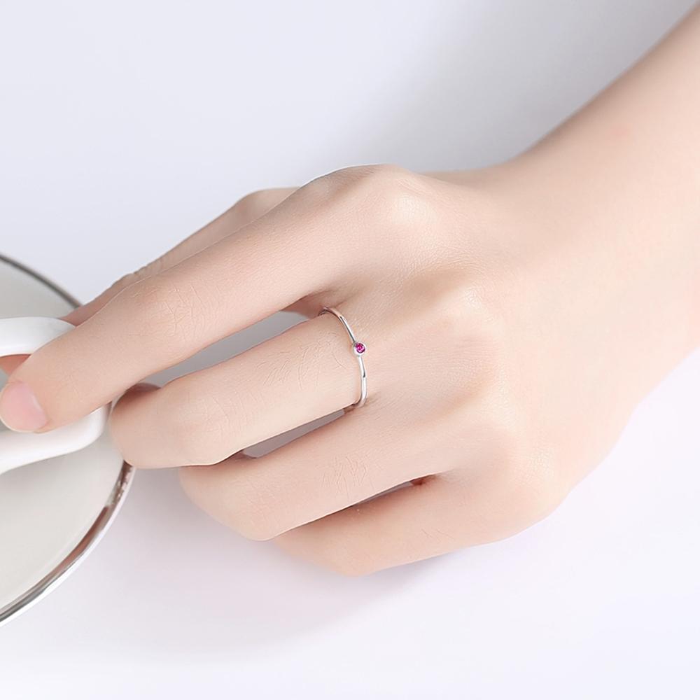 BlackPluss - Real Sterling Silver 925 Ring Green Topaz For Women Thin Circle Gemstone