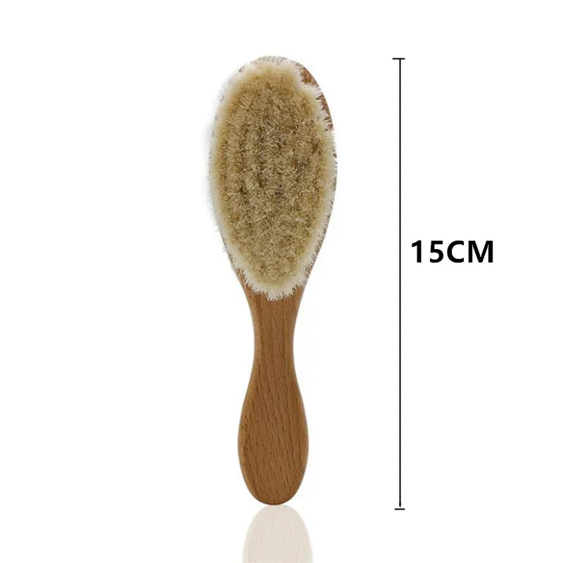 BlackPluss - Baby Care Pure Natural Wool Baby Wooden Brush Comb Brush.