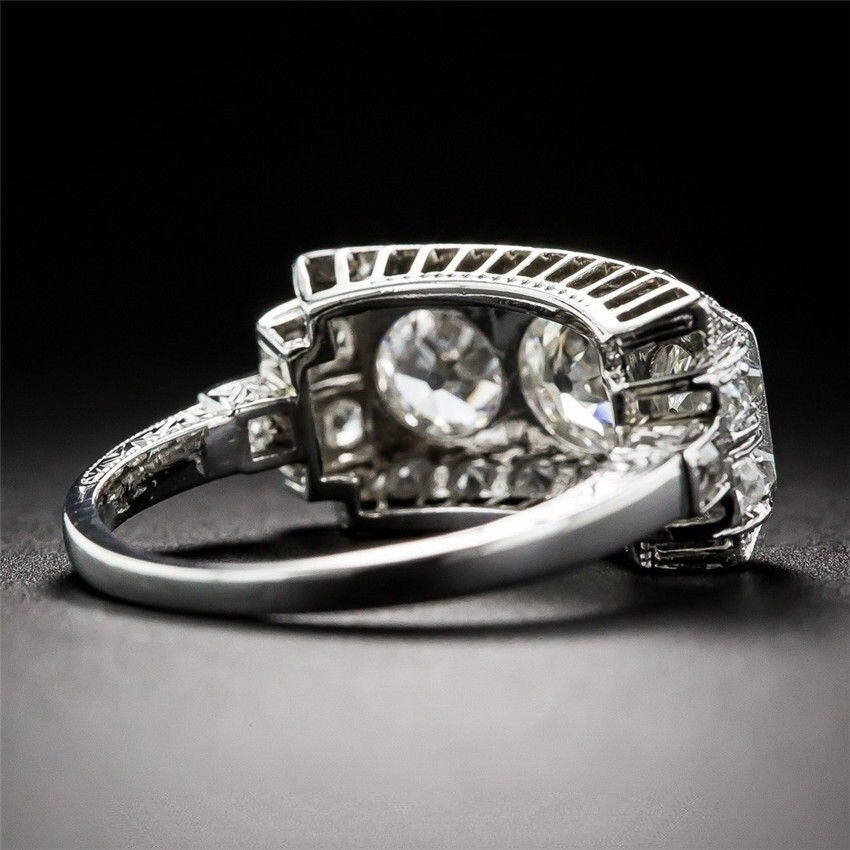 BlackPluss - 2 Carat White Diamond Ring Silver S925 Sterling Bague
