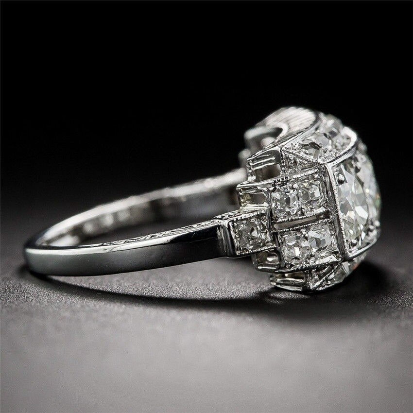 BlackPluss - 2 Carat White Diamond Ring Silver S925 Sterling Bague