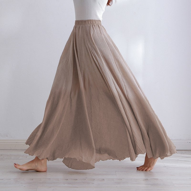 BlackPluss - High Waist Pleated A-Line Beach Skirts