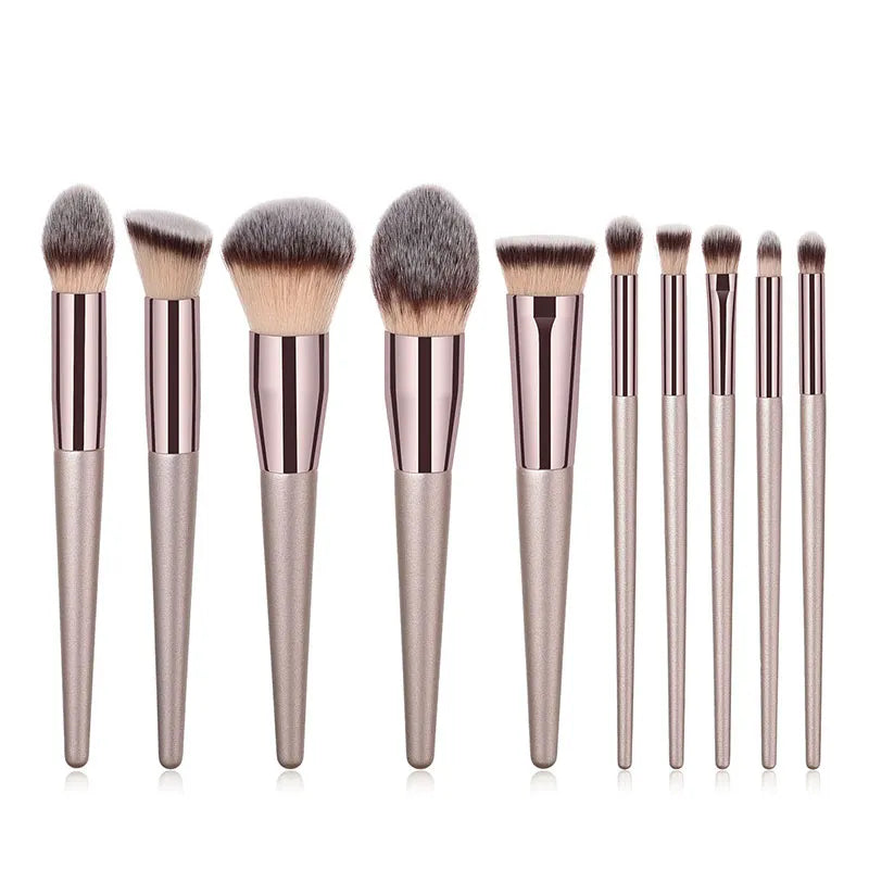 BlackPluss - Hot Champagne Makeup Brushes Set for Women Cosmetic Foundation Powder Blush Eyeshadow Kabuki Blending Make Up Brush Beauty Tools