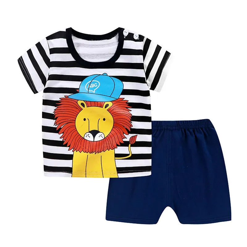 BlackPluss - Deisgner Baby Boy Clothes Sport Clothing Tracksuit Active Striped Tshirt +shorts Baseball Football Clothes Toddler Clothing Sets