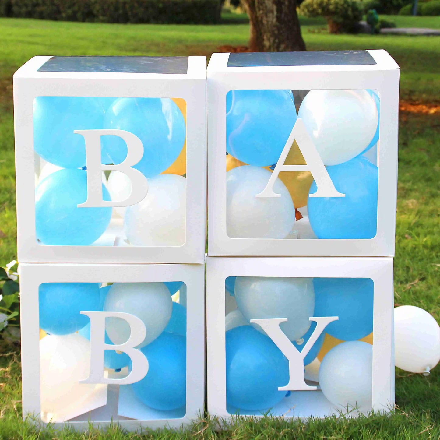 BlackPluss - Alphabet Custom Transparent Box Baby Shower Decor