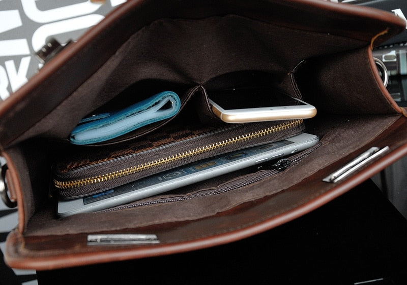 BlackPluss - PU Leather Men Bag Men Messenger Bags Fashion Shoulder Crossbody Bag.