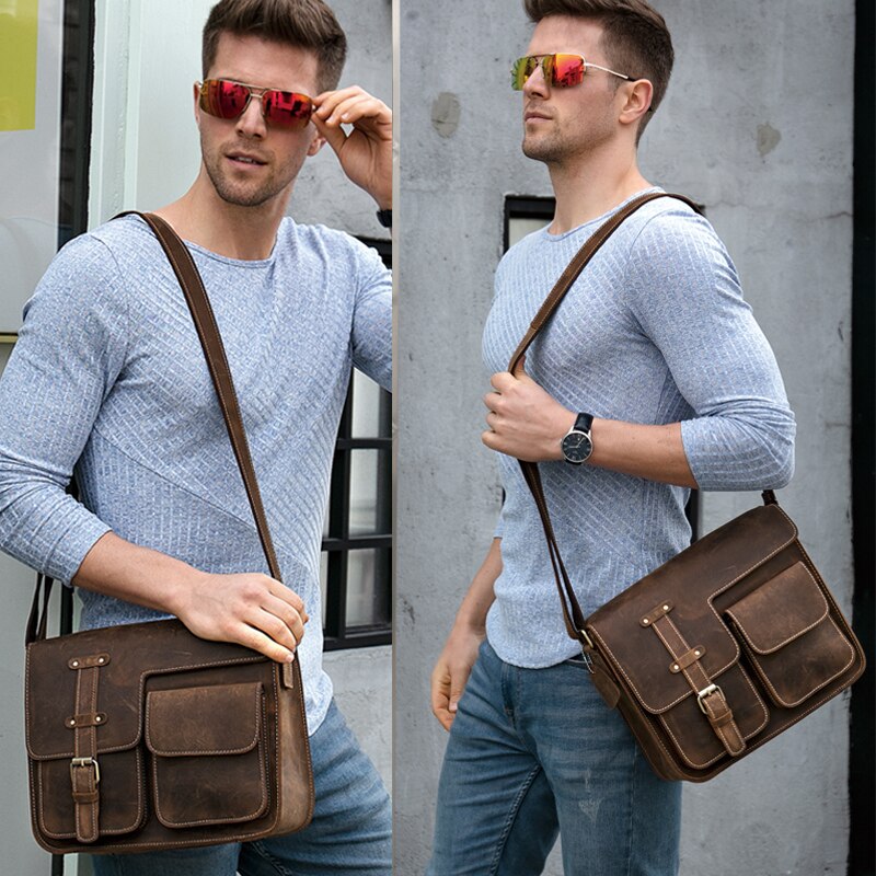 BlackPluss - Travel Shoulder Business Messenger Women Men Bag Genuine Leather Briefcase For Documents Big Handbag Male Female Laptop Tablet