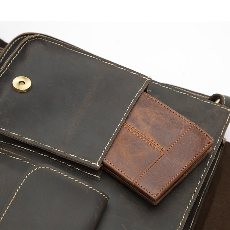 BlackPluss - Travel Shoulder Business Messenger Women Men Bag Genuine Leather Briefcase For Documents Big Handbag Male Female Laptop Tablet
