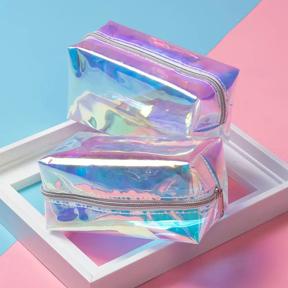 BlackPluss - Miyahouse Laser Cosmetic Bag Women Makeup Case PVC Transparent Beauty Organizer Pouch Female Jelly Bag