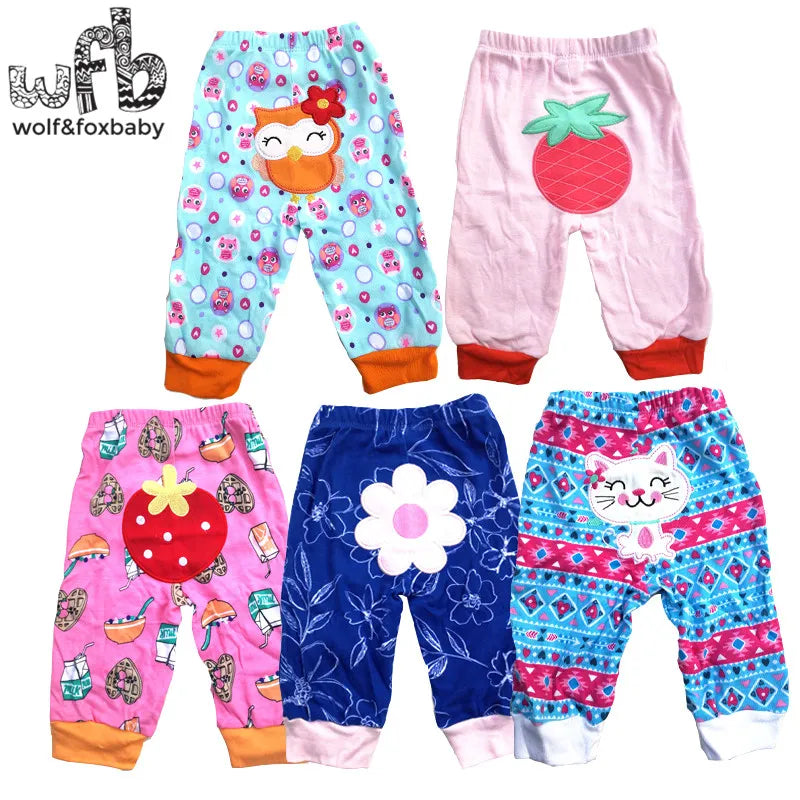 BlackPluss - 5pcs/pack 0-2years PP pants trousers Baby Infant cartoonfor boys girls Clothing