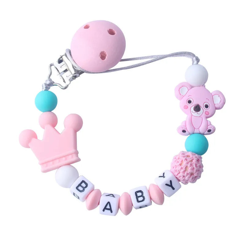 BlackPluss - Personalized Name Baby Pacifier Clips Koala Pacifier Chain