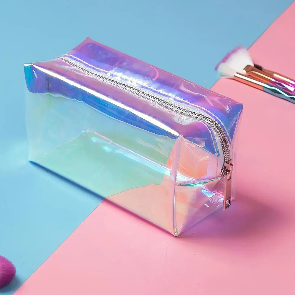 BlackPluss - Miyahouse Laser Cosmetic Bag Women Makeup Case PVC Transparent Beauty Organizer Pouch Female Jelly Bag