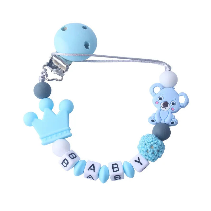 BlackPluss - Personalized Name Baby Pacifier Clips Koala Pacifier Chain