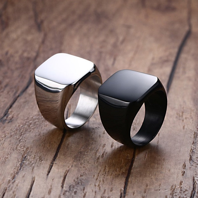 BlackPluss - Men's Black Rock Punk Ring