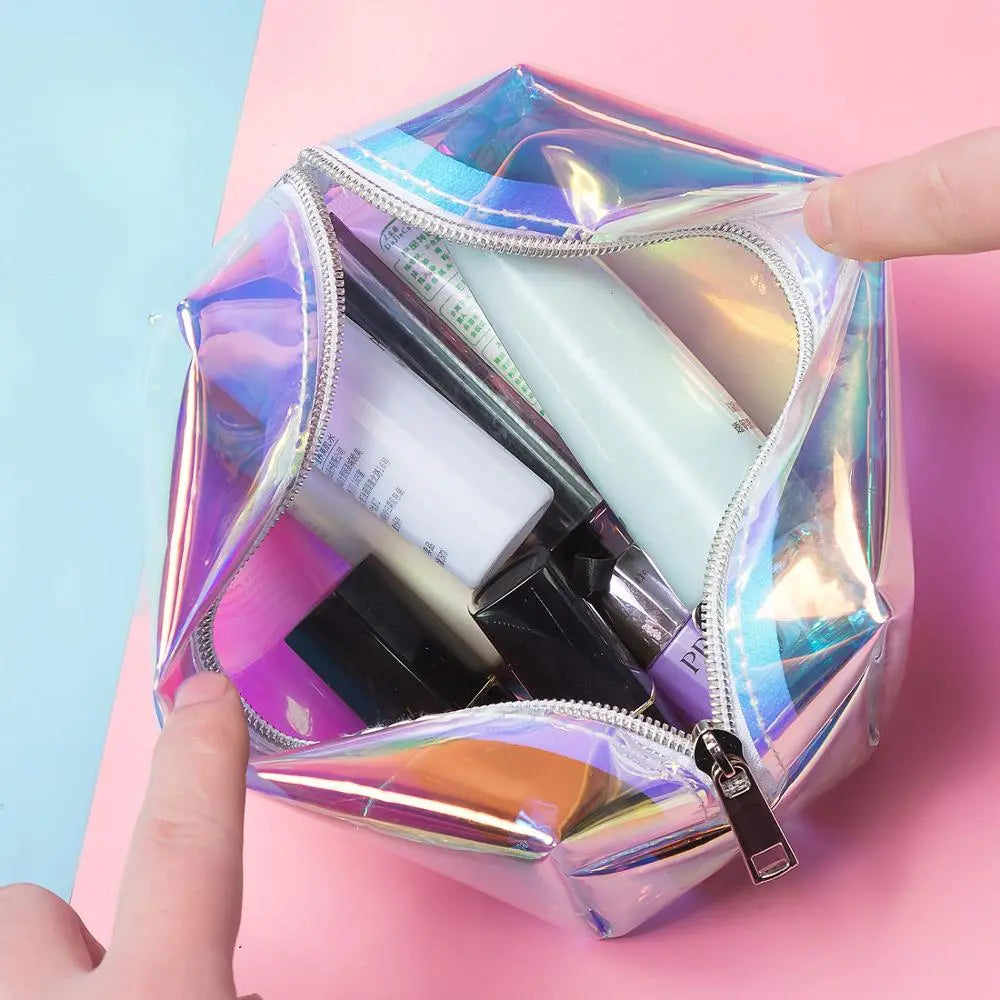 BlackPluss - Miyahouse Laser Cosmetic Bag Women Makeup Case PVC Transparent Beauty Organizer Pouch Female Jelly Bag