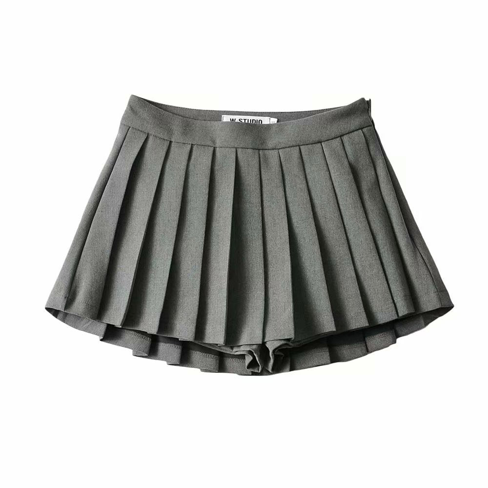 BlackPluss - Mini Skirts Vintage Black Skirt Korean Tennis Skirts White Short Skirt Casual