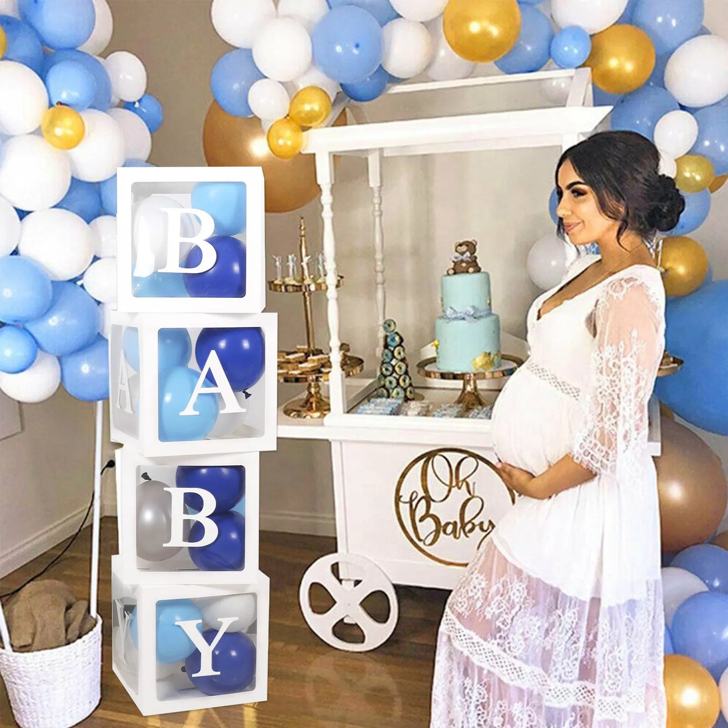 BlackPluss - Alphabet Custom Transparent Box Baby Shower Decor