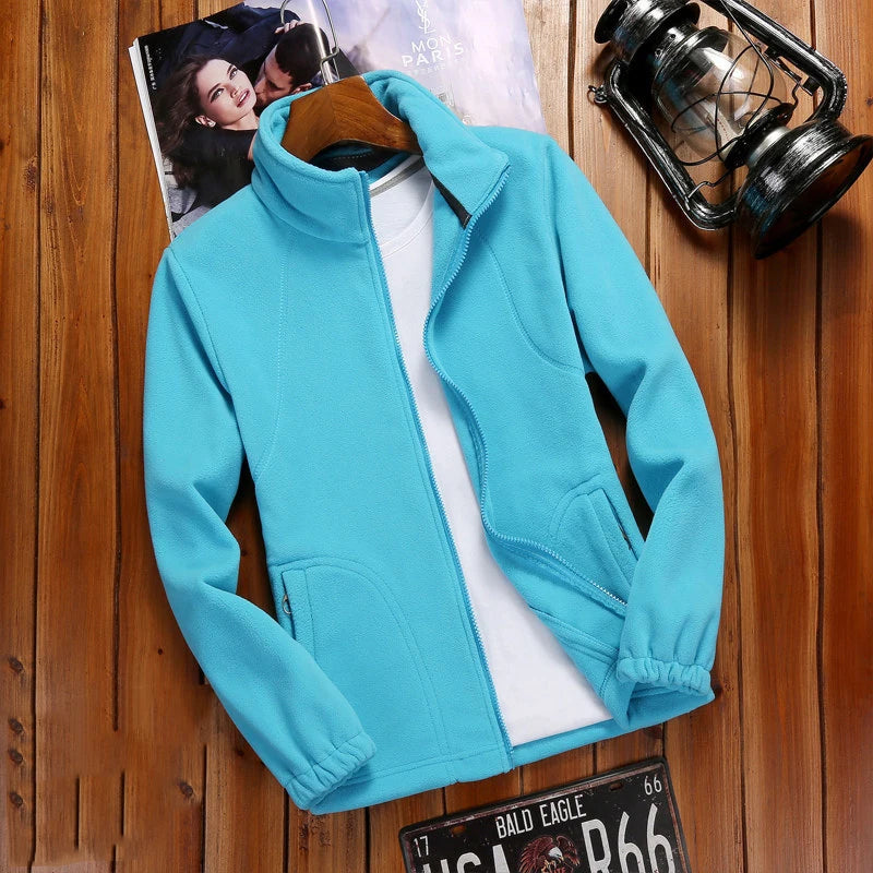 Blackpluss - Women's Zipper Cardigan Sweatershirt Warm Coral Jacket Ladies Outdoor