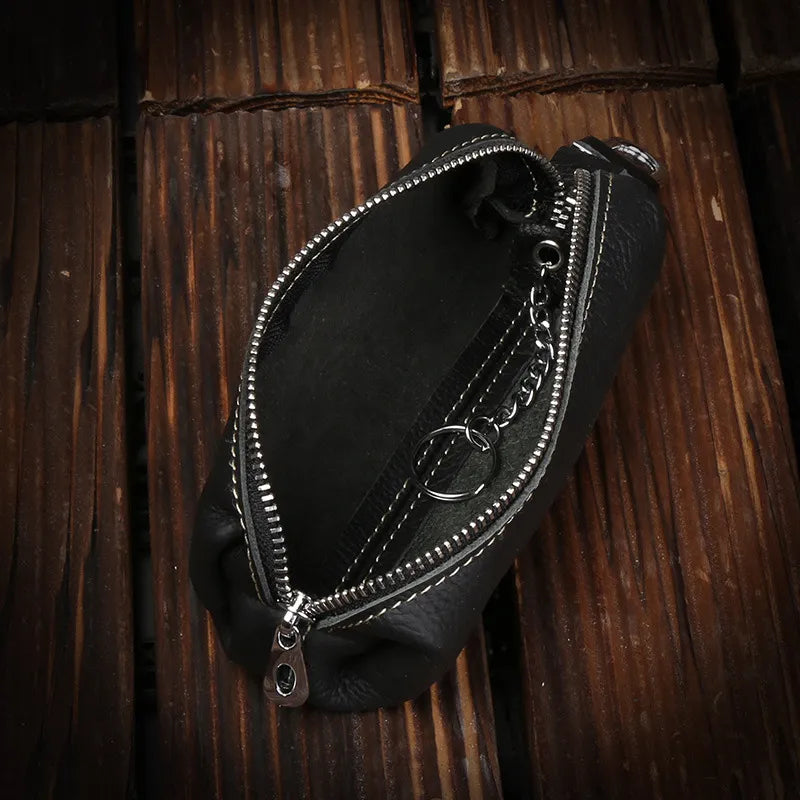 BlackPluss - New Genuine Leather Keychain Men Women Key Holder Organizer Pouch Cow Split Car Long Key Bag Housekeeper Key Case wallet