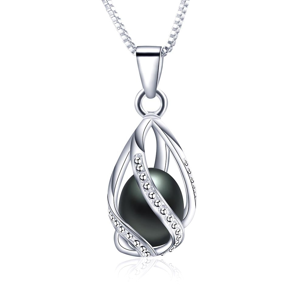 BlackPluss - Freshwater Pearl Cage Pendant For Women Silver 925 Jewelry