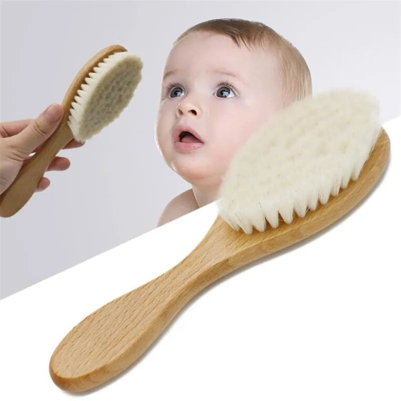 BlackPluss - Baby Care Pure Natural Wool Baby Wooden Brush Comb Brush.