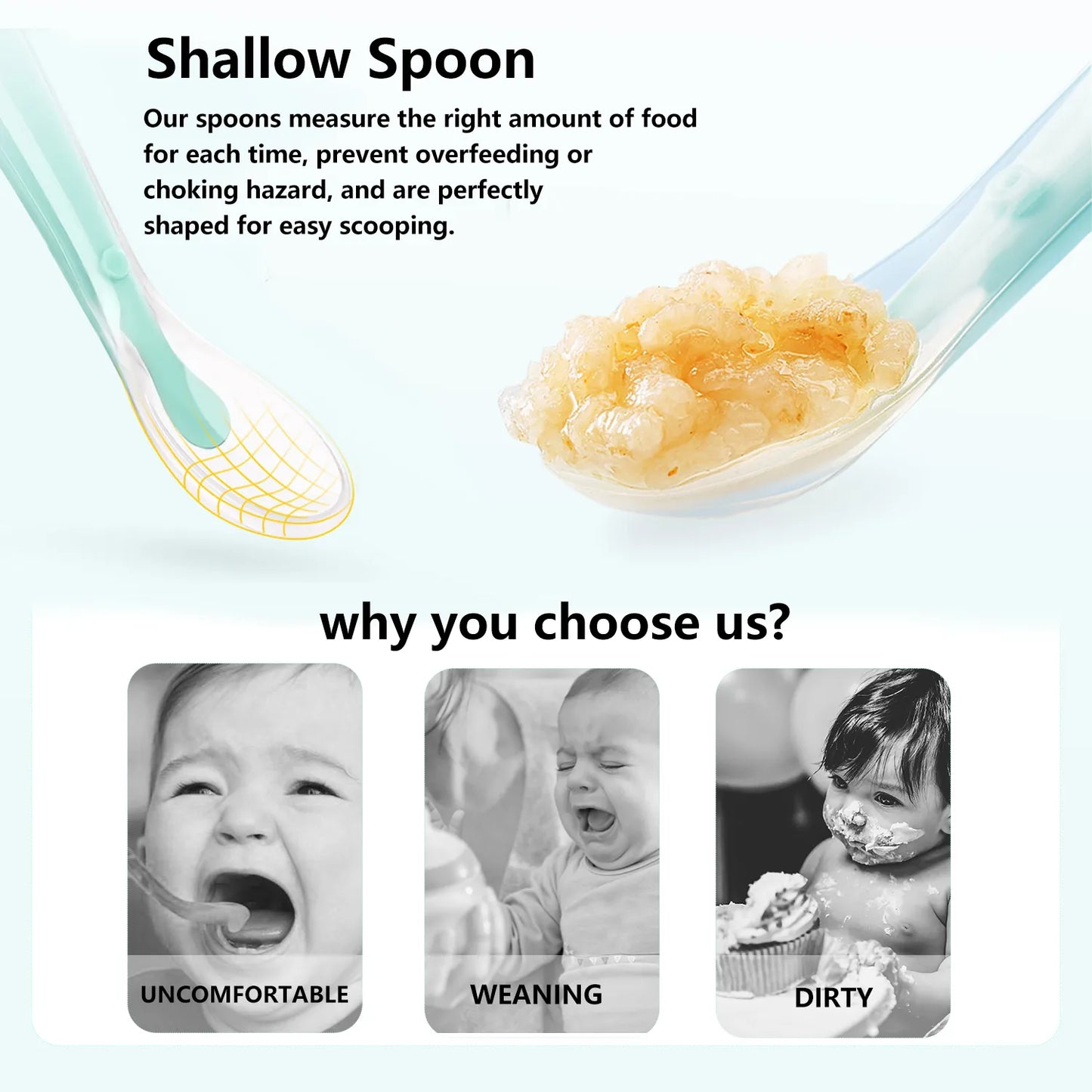 BlackPluss - Silicone Soft Spoon Training Feeding Spoons for Children kids