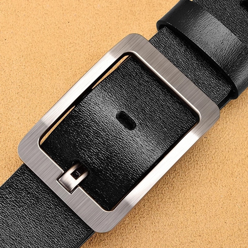 BlackPluss - Leather For Men's High-Quality Buckle Jeans Cowskin Casual Belts.