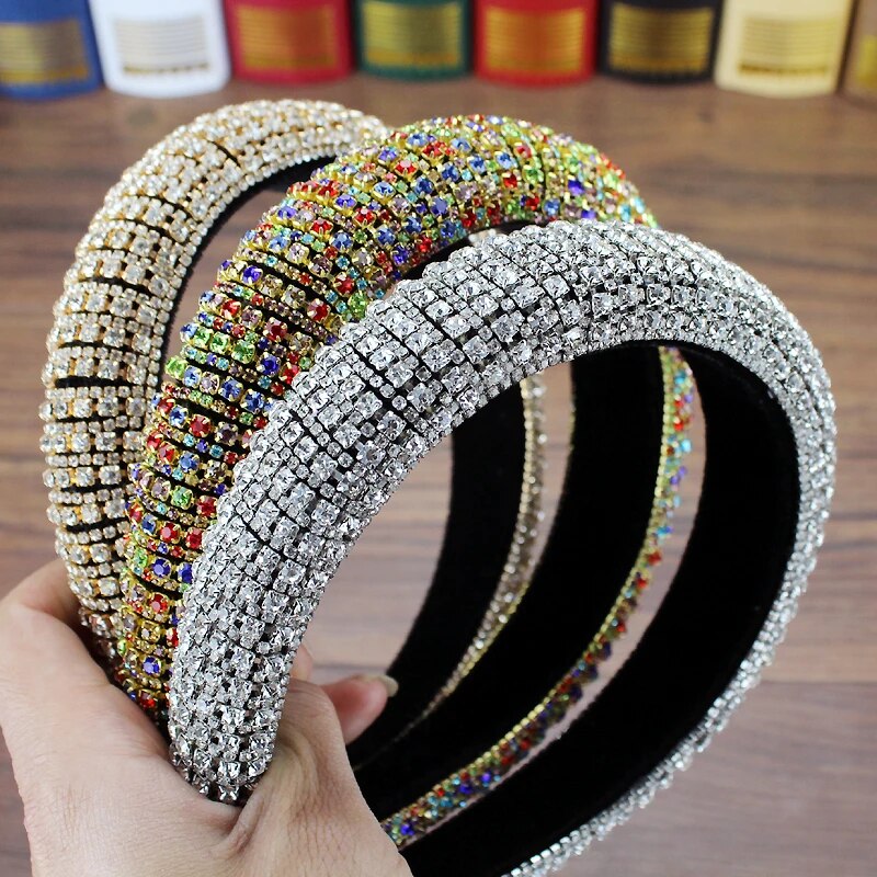 BlackPluss| Handmade Padded Wedding Headdress Full Crystal Beads