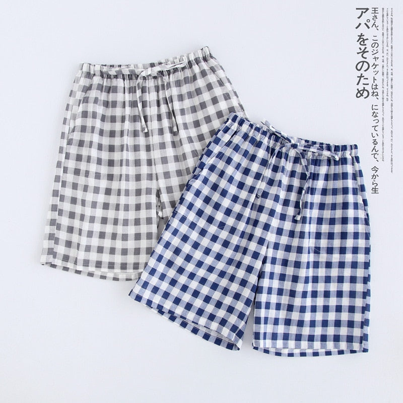 BlackPluss - Cotton gauze shorts Japanese style simple elastic waist.