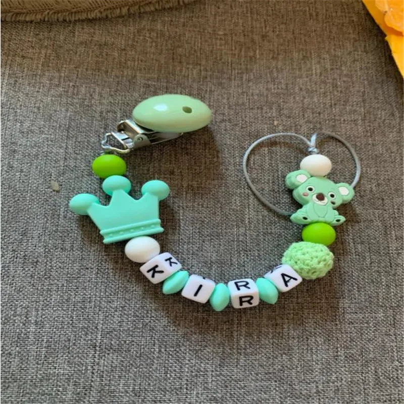 BlackPluss - Personalized Name Baby Pacifier Clips Koala Pacifier Chain