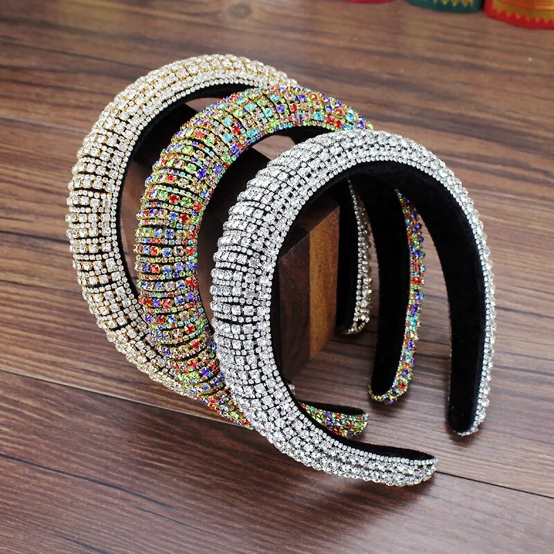 BlackPluss| Handmade Padded Wedding Headdress Full Crystal Beads