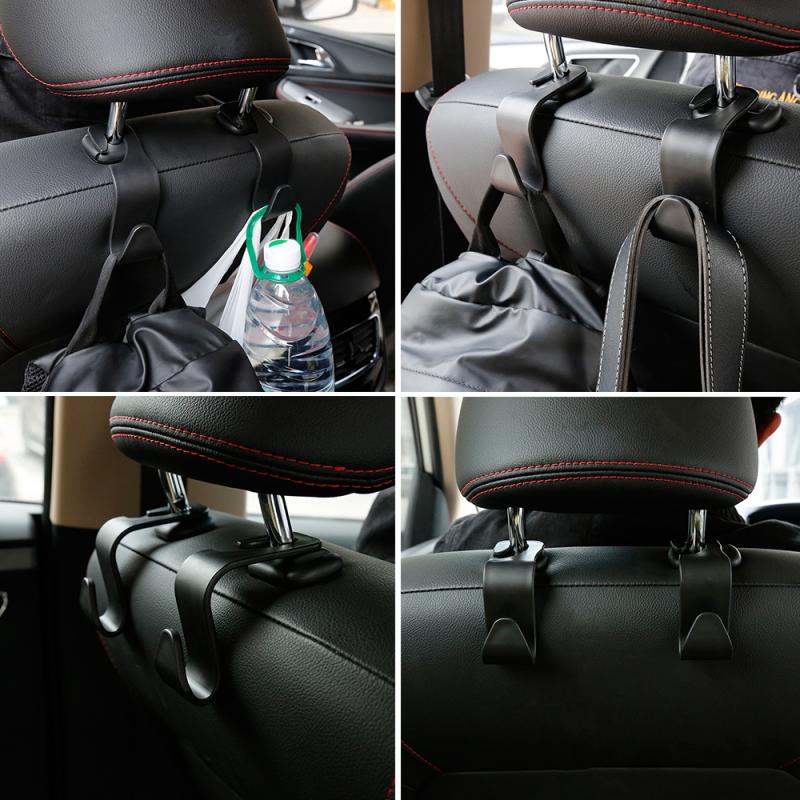 BlackPluss - 1pc Universal Car Seat Hook Bearing 20kg Headrest Hanger Organizer.