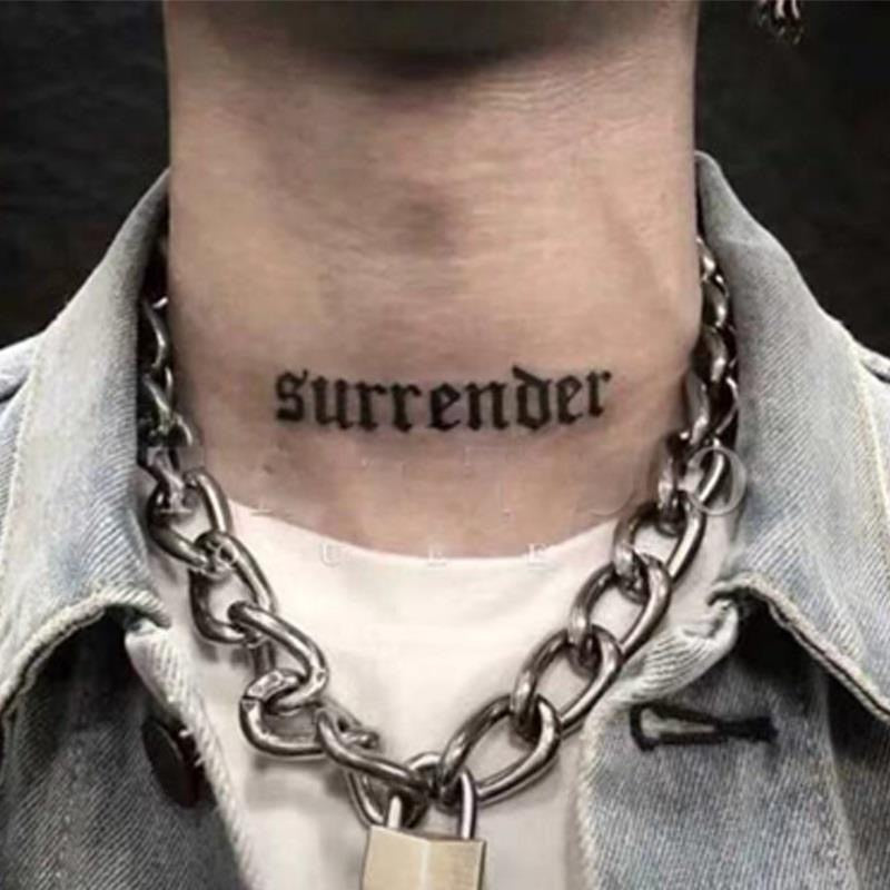 BlackPluss - Waterproof Temporary Tattoo Sticker Black English Letters.