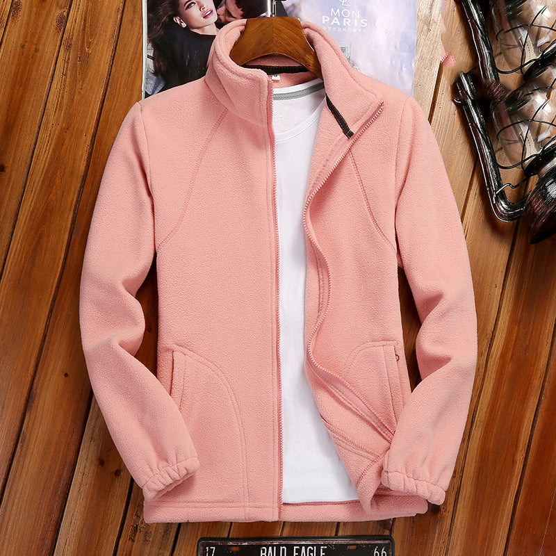 Blackpluss - Women's Zipper Cardigan Sweatershirt Warm Coral Jacket Ladies Outdoor