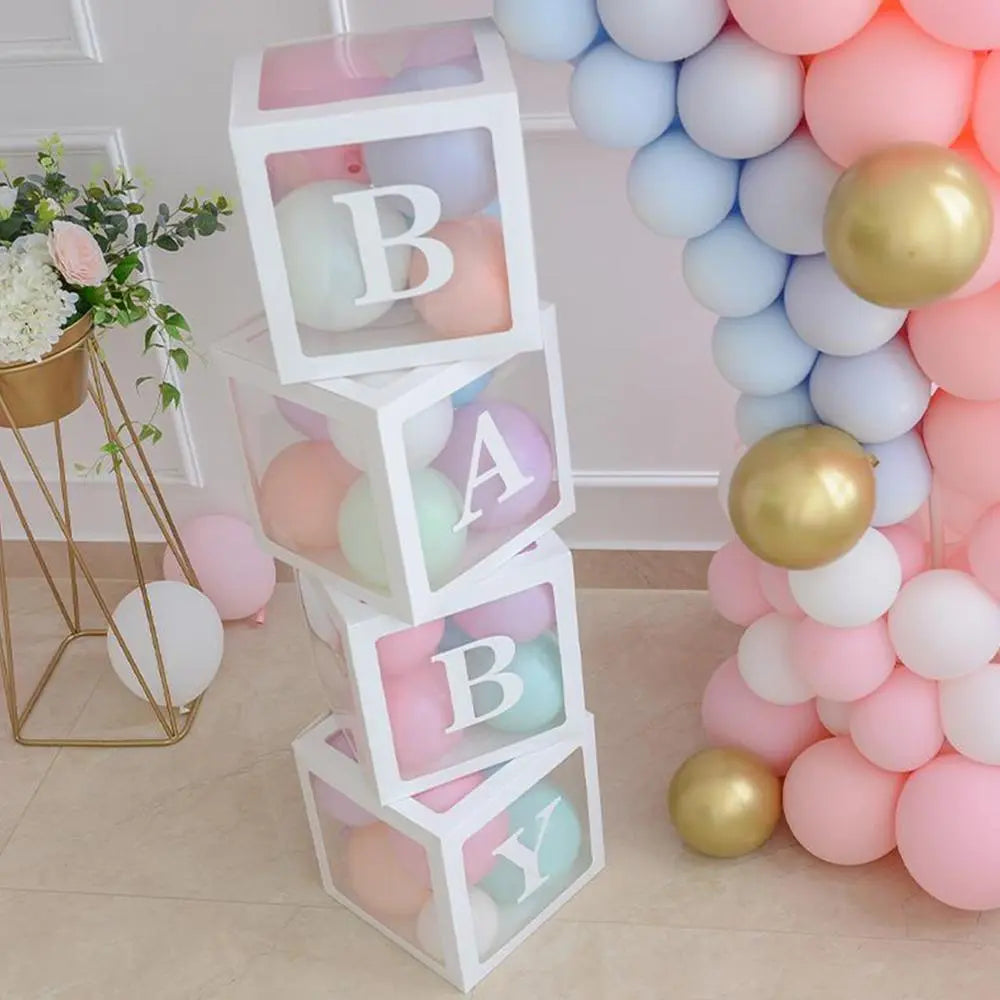 BlackPluss - Alphabet Custom Transparent Box Baby Shower Decor